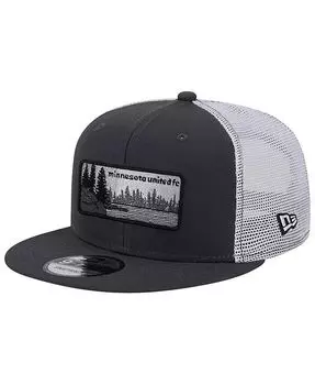 Мужская черно-белая кепка Snapback Minnesota United FC Outdoor Trucker 9FIFTY New Era, черный
