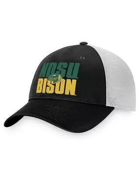 Мужская черно-белая кепка Snapback NDSU Bison Stockpile Trucker Snapback Top of the World