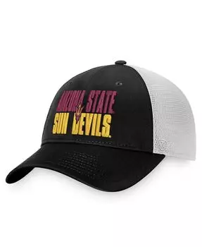 Мужская черно-белая кепка Snapback Sun Devils Stockpile Trucker штата Аризона Top of the World
