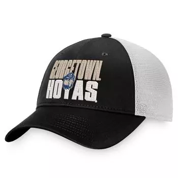 Мужская черно-белая кепка Top of the World Georgetown Hoyas Stockpile Trucker Snapback