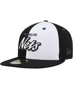 Мужская черно-белая приталенная кепка Brooklyn Nets Griswold 59FIFTY New Era