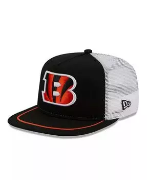 Мужская черно-белая регулируемая кепка для гольфиста Cincinnati Bengals Original Classic New Era, черный