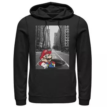 Мужская черно-белая толстовка с фотографией Nintendo Super Mario Street Pop Up Licensed Character