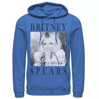 Мужская черно-белая толстовка с портретной вставкой Britney Spears Licensed Character