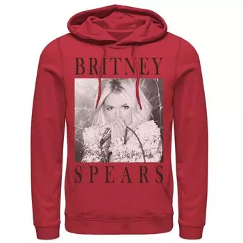 Мужская черно-белая толстовка с портретной вставкой Britney Spears Licensed Character