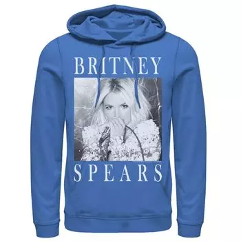 Мужская черно-белая толстовка с портретной вставкой Britney Spears Licensed Character