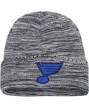 Мужская черно-белая вязаная шляпа St. Louis Blues с манжетами и манжетами Adidas, черный