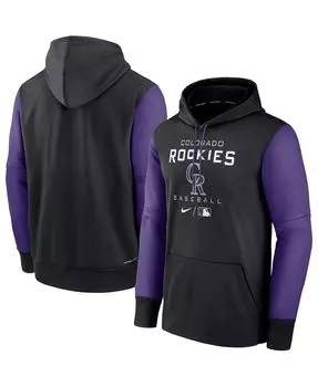 Мужская черно-фиолетовая толстовка с капюшоном colorado rockies authentic collection performance Nike, мульти