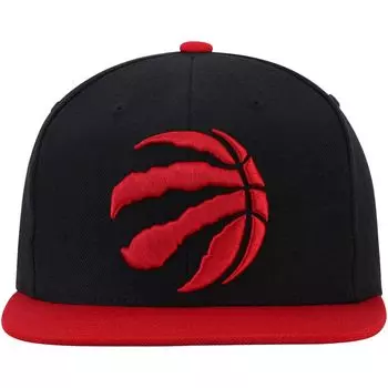Мужская черно-красная двухцветная шерстяная кепка Mitchell & Ness Toronto Raptors