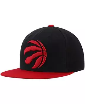 Мужская черно-красная двухцветная шерстяная кепка Toronto Raptors Snapback Mitchell & Ness