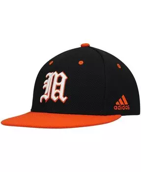 Мужская черно-оранжевая бейсбольная бейсболка Miami Hurricanes adidas