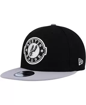 Мужская черно-серебристая кепка Snapback Austin Spurs 2022-23 NBA G League Draft 9FIFTY New Era