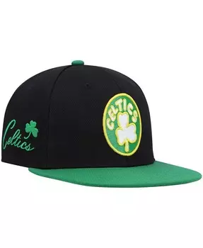 Мужская черно-зеленая кепка Boston Celtics Hardwood Classics Snapback Mitchell & Ness