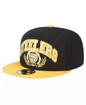 Мужская черно-золотая бейсболка Pittsburgh Steelers Team создаёт кепку Snapback 9FIFTY New Era, черный