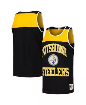 Мужская черно-золотая майка Pittsburgh Steelers Heritage с цветными блоками Mitchell & Ness, черный