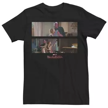 Мужская цветная футболка с фотопанелями Marvel WandaVision Wanda and Vision для пары Licensed Character