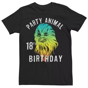 Мужская цветная футболка с портретом на 18-й день рождения Chewie Party Animal «Звездные войны» Licensed Character