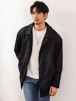 Мужская деловая однотонная ветровка, осень Manfinity, черный