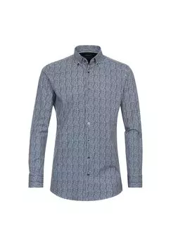 Мужская деловая рубашка Jerseyflex с принтом Modern Fit Venti, цвет Mittelblau