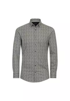 Мужская деловая рубашка Jerseyflex с принтом Modern Fit Venti, оливковый