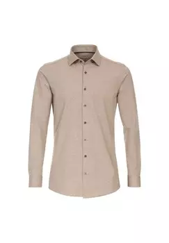 Мужская деловая рубашка однотонного кроя Venti, бежевый