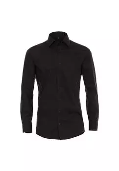 Мужская деловая рубашка однотонного кроя Venti, черный