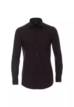 Мужская деловая рубашка однотонного кроя Venti, черный