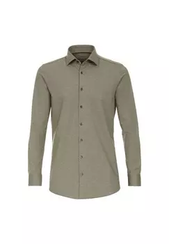 Мужская деловая рубашка однотонного кроя Venti, оливковый