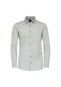 Мужская деловая рубашка однотонного кроя Venti, оливковый