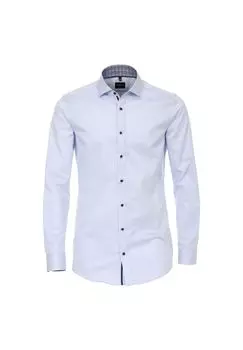 Мужская деловая рубашка однотонного кроя Venti, светло-синий
