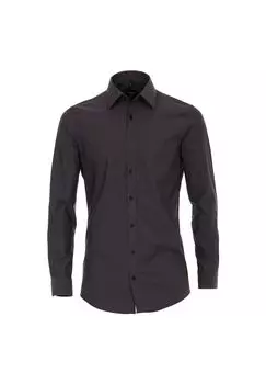 Мужская деловая рубашка однотонного кроя Venti, темно-серый