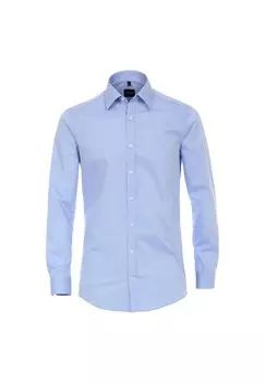 Мужская деловая рубашка однотонного кроя Venti, темно-синий