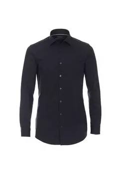 Мужская деловая рубашка однотонного кроя Venti, темно-синий