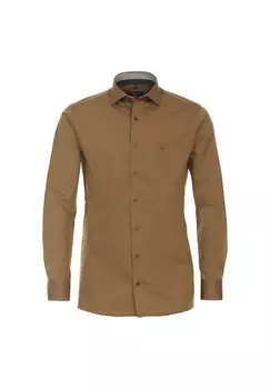 Мужская деловая рубашка однотонного современного кроя CASAMODA, цвет Senfgelb