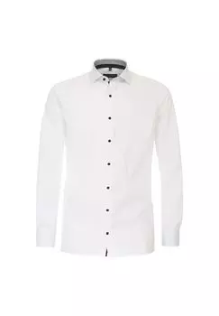 Мужская деловая рубашка однотонного современного кроя CASAMODA, цвет Schneewei