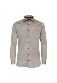 Мужская деловая рубашка однотонного современного кроя CASAMODA, цвет Hellbraun