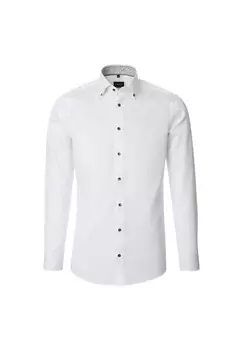 Мужская деловая рубашка однотонного современного кроя Venti, белый