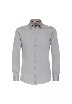 Мужская деловая рубашка однотонного современного кроя Venti, цвет Weigrau