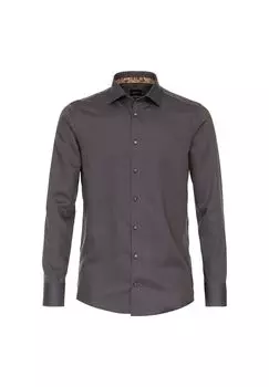 Мужская деловая рубашка однотонного современного кроя Venti, цвет Schlamm