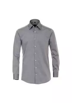 Мужская деловая рубашка однотонного современного кроя Venti, серый