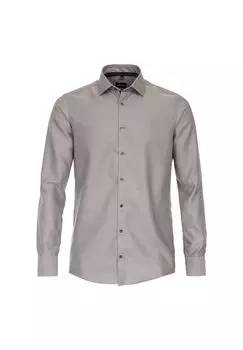 Мужская деловая рубашка однотонного современного кроя Venti, бежевый