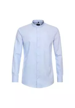 Мужская деловая рубашка однотонного современного кроя Venti, светло-синий