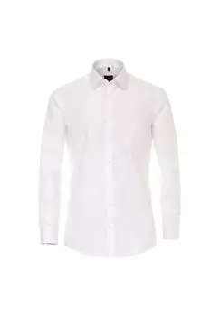 Мужская деловая рубашка однотонного современного кроя Venti, белый