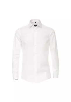 Мужская деловая рубашка однотонного современного кроя Venti, белый