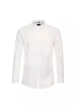 Мужская деловая рубашка однотонного современного кроя Venti, белый