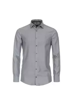 Мужская деловая рубашка однотонного современного кроя Venti, светло-коричневый