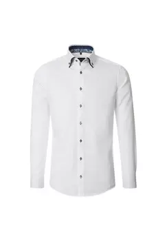 Мужская деловая рубашка однотонного современного кроя Venti, белый
