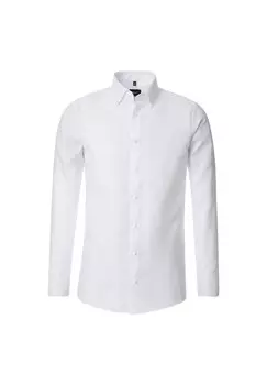 Мужская деловая рубашка однотонного современного кроя Venti, белый