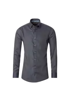 Мужская деловая рубашка однотонного современного кроя Venti, темно-синий