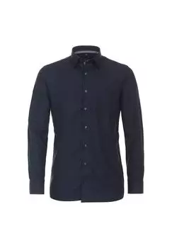 Мужская деловая рубашка, простого и комфортного кроя CASAMODA, темно-синий